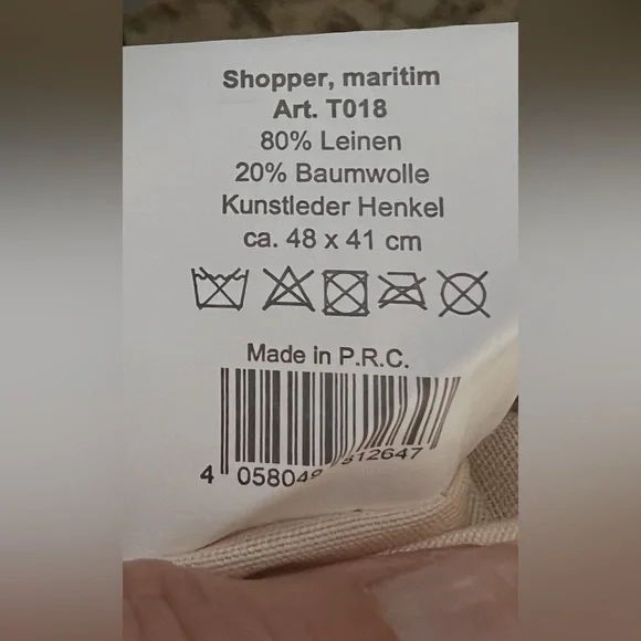 Linen Cotton Beachy Bohemian Anchor Rope Handle Large Beach Bag Market Tote - Picture 10 of 10